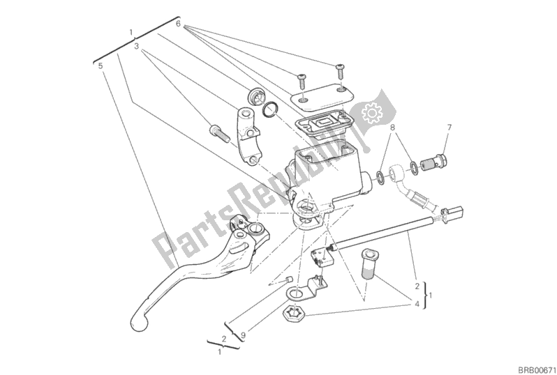 Todas as partes de Bomba De Freio Dianteiro do Ducati Scrambler Icon Thailand USA 803 2020